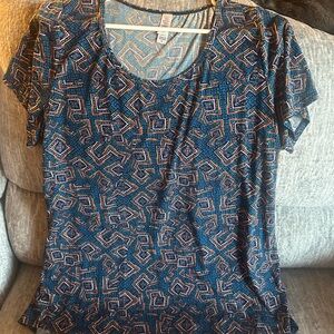 Geometric Blue Women's Top